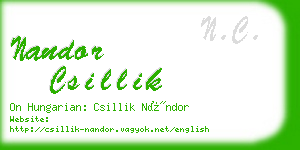 nandor csillik business card